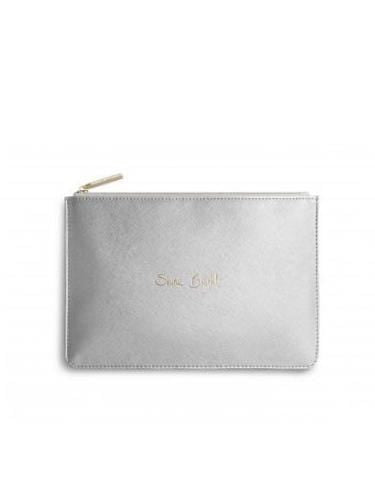 Katie Loxton Gifts One Size Katie Loxton Shine Bright Perfect Pouch Metallic Silver KLB203 izzi-of-baslow