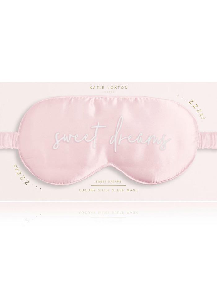 Katie Loxton Gifts One Size Katie Loxton Sweet Dreams Satin Eye Mask Pale Pink KLS224 izzi-of-baslow