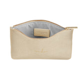 Katie Loxton Gifts One Size Katie Loxton Time To Shine Perfect Pouch in Metallic Gold KLB752 izzi-of-baslow