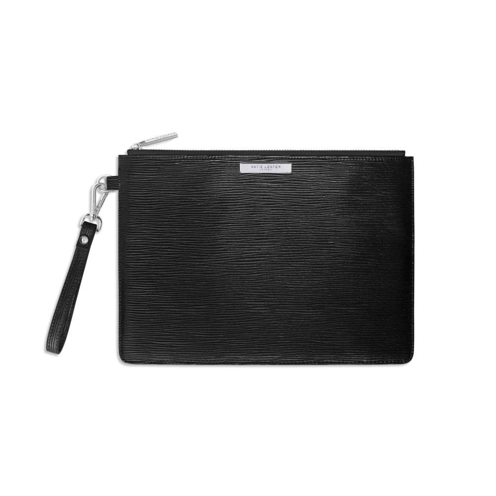 Katie Loxton Gifts One Size Katie Loxton Zara Metallic Black Large Clutch Bag KLB181 izzi-of-baslow