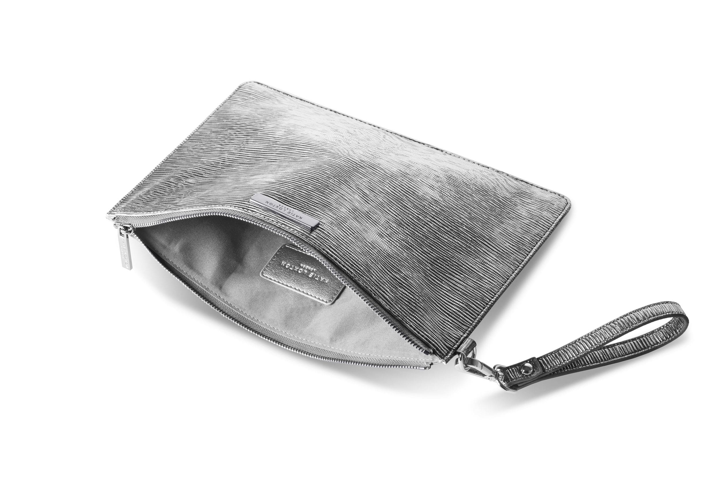 Katie Loxton Gifts One Size Katie Loxton Zara Metallic Silver Large Clutch Bag KLB179 izzi-of-baslow