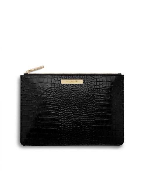Katie Loxton Handbags One Size Katie Loxton Black Celine Croc Perfect Pouch KLB625 izzi-of-baslow