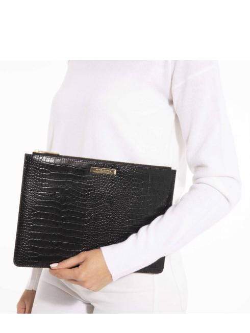 Katie Loxton Handbags One Size Katie Loxton Black Celine Croc Perfect Pouch KLB625 izzi-of-baslow