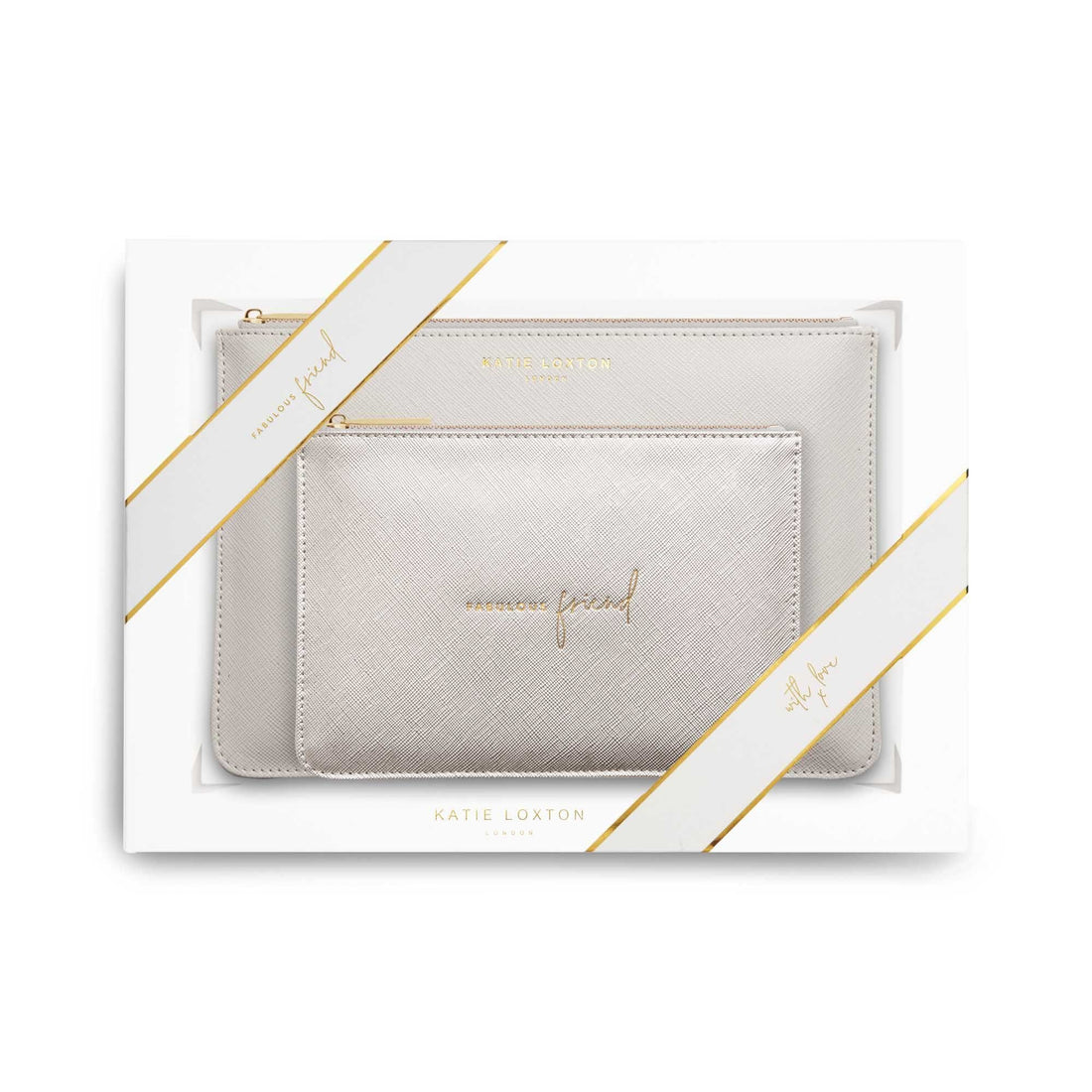 Katie Loxton Handbags One Size Katie Loxton Perfect Pouch Gift Set Fabulous Friend Silver KLB585 izzi-of-baslow
