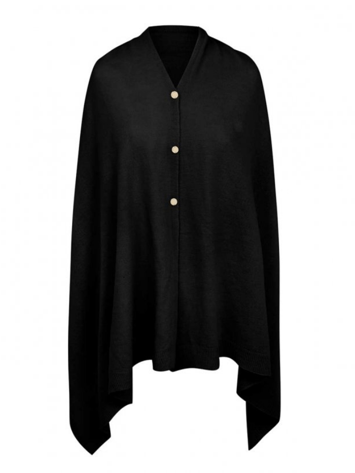 Katie Loxton Knitwear One Size Katie Loxton Eve Multiway Poncho Black KLS265 izzi-of-baslow