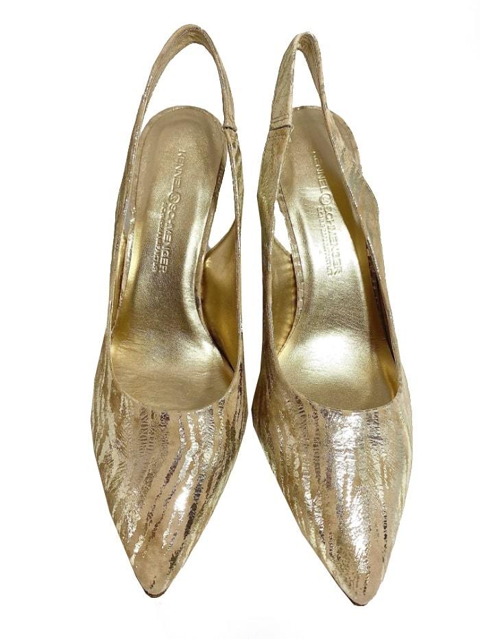 Kennel &amp; Schmenger Shoes 5 Kennel &amp; Schmenger Miley Gold Zebra Sling Back 31-83960-454 izzi-of-baslow