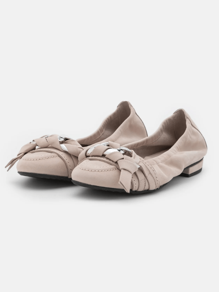 Kennel &amp; Schmenger Shoes Kennel &amp; Schmenger Almond / Silver MALU Ballet Pumps 71-10880-469 izzi-of-baslow