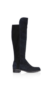 Kennel & Schmenger Shoes Kennel & Schmenger Blues Long Flat Boots in Navy Suede 41-24160-485 izzi-of-baslow