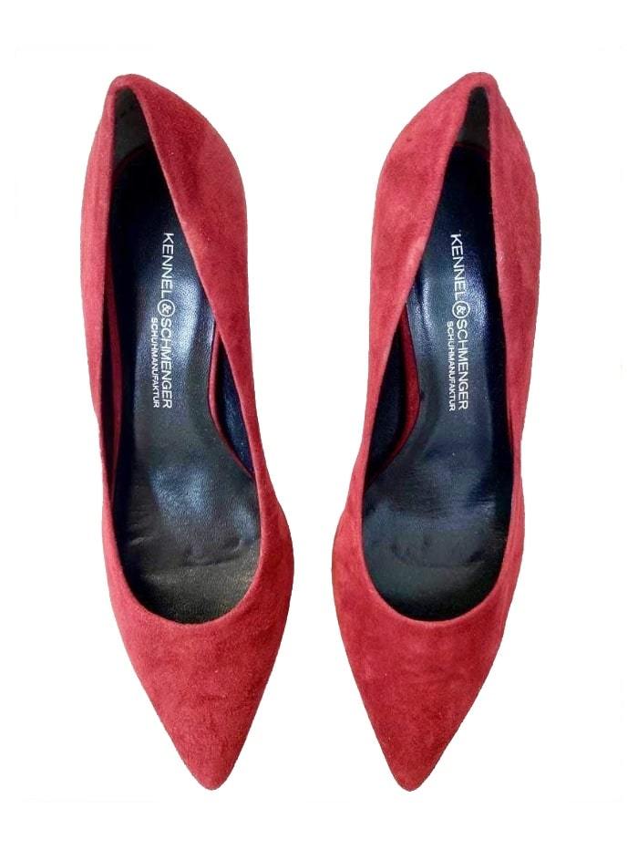 Kennel &amp; Schmenger Shoes Kennel &amp; Schmenger Dark Red Enny suede shoe 41-64600-408 izzi-of-baslow