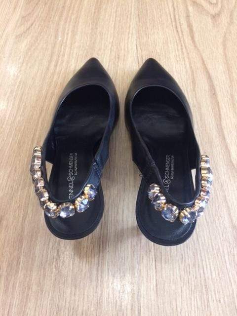 Kennel &amp; Schmenger Shoes Kennel &amp; Schmenger Kitten Heel Jewelled Sling Black 91-46960-310 izzi-of-baslow