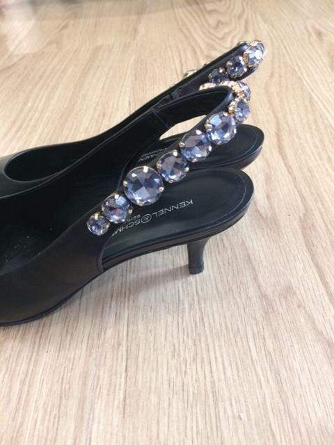 Kennel &amp; Schmenger Shoes Kennel &amp; Schmenger Kitten Heel Jewelled Sling Black 91-46960-310 izzi-of-baslow