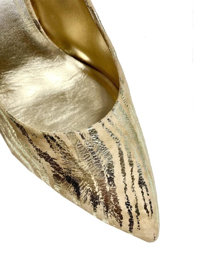 Kennel &amp; Schmenger Shoes Kennel &amp; Schmenger Miley Gold Zebra Sling Back 31-83960-454 izzi-of-baslow