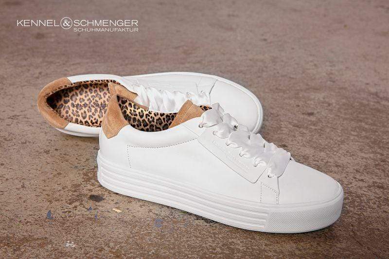 Kennel &amp; Schmenger Shoes Kennel &amp; Schmenger Up Trainer White With Beige Suede 31-14460-647 S izzi-of-baslow