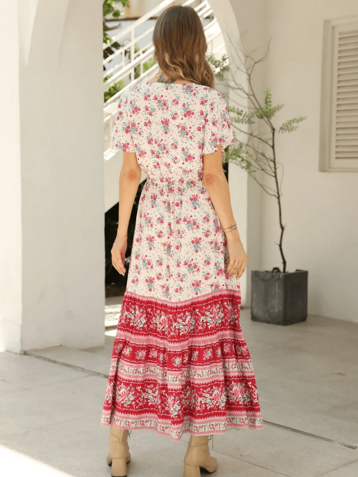 Libby Loves Dresses Libby Loves White Meadow Floral Maxi Dress izzi-of-baslow