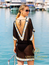 Lindsey Brown Resortwear Beachwear Lindsey Brown Black Miami Kaftan izzi-of-baslow