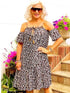 Lindsey Brown Resortwear Beachwear Lindsey Brown Cancun Designer Cold Shoulder Animal Print Dress izzi-of-baslow