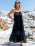 Lindsey Brown Resortwear Beachwear Lindsey Brown Paris Black Belted Maxi Beach Dress izzi-of-baslow