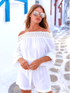 Lindsey Brown Resortwear Beachwear Lindsey Brown Positano Bardot Top White & Gold izzi-of-baslow