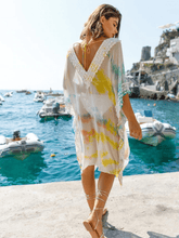 Lindsey Brown Resortwear Beachwear One Size Lindsey Brown Amalfi White Pink & Yellow Kaftan izzi-of-baslow