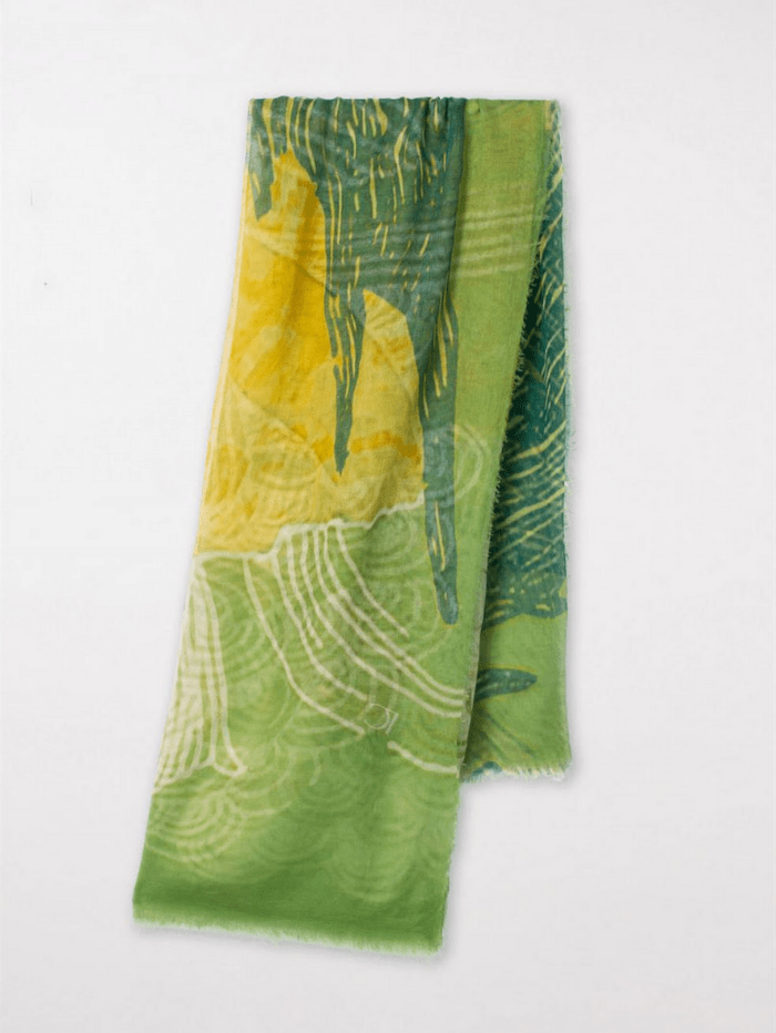 Luisa Cerano Accessories One Size Luisa Cerano Green Printed Cotton Scarf 838508/9359 3329 izzi-of-baslow