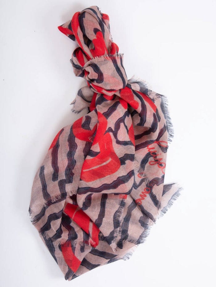 Luisa Cerano Accessories One Size Luisa Cerano Red &amp; Black Blended Silk Scarf 858501 9209 7219 izzi-of-baslow