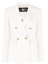 Luisa Cerano Coats and Jackets Luisa Cerano Chalk Double Breasted Blazer 478280 3453 0701 izzi-of-baslow