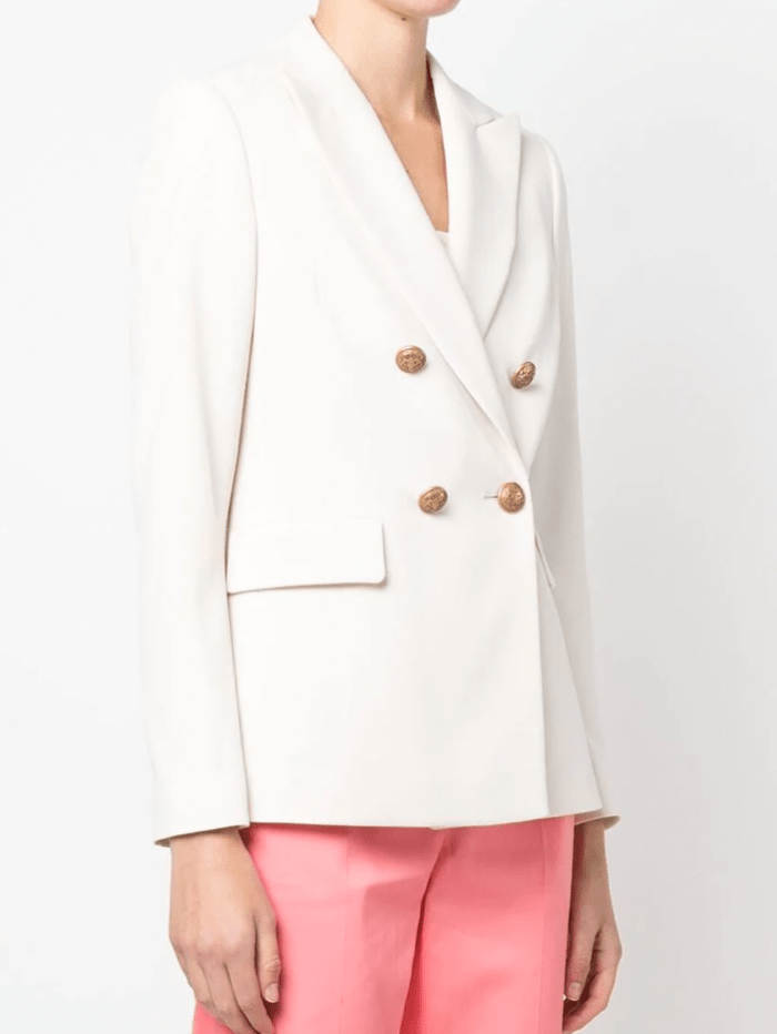 Luisa Cerano Coats and Jackets Luisa Cerano Chalk Double Breasted Blazer 478280 3453 0701 izzi-of-baslow