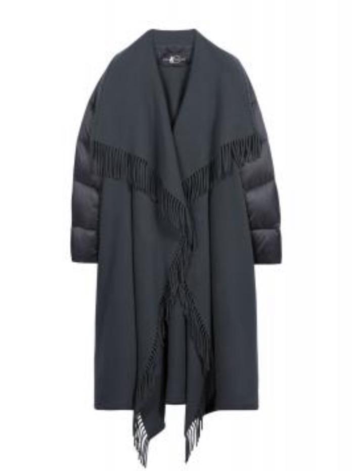 Luisa Cerano Coats and Jackets Luisa Cerano Dark Mineral Blue Wool Fringe Coat 448549/4114 izzi-of-baslow