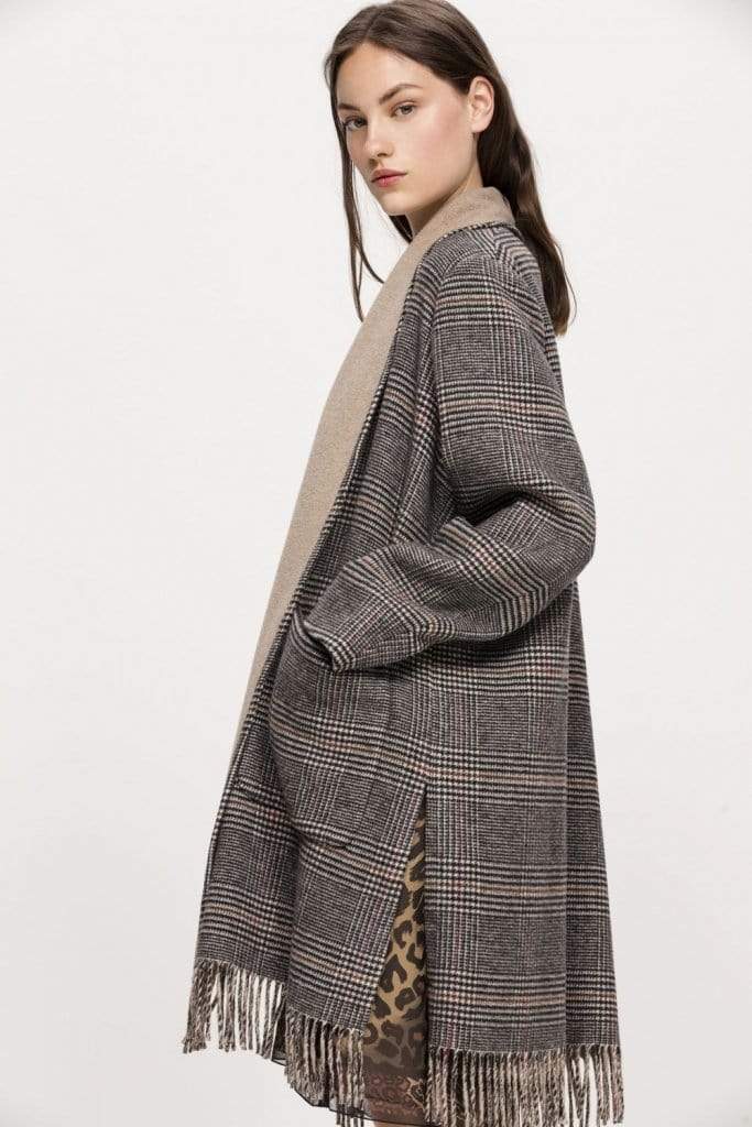 Luisa Cerano Coats &amp; Jackets Luisa Cerano Checked Cape/Coat 428973/2489 izzi-of-baslow