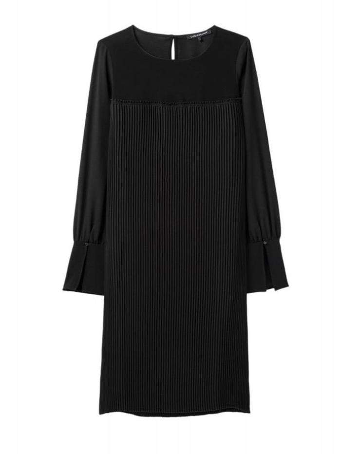 Luisa Cerano Dresses Luisa Cerano Black Dress With Pleats 798004/2108 001 izzi-of-baslow