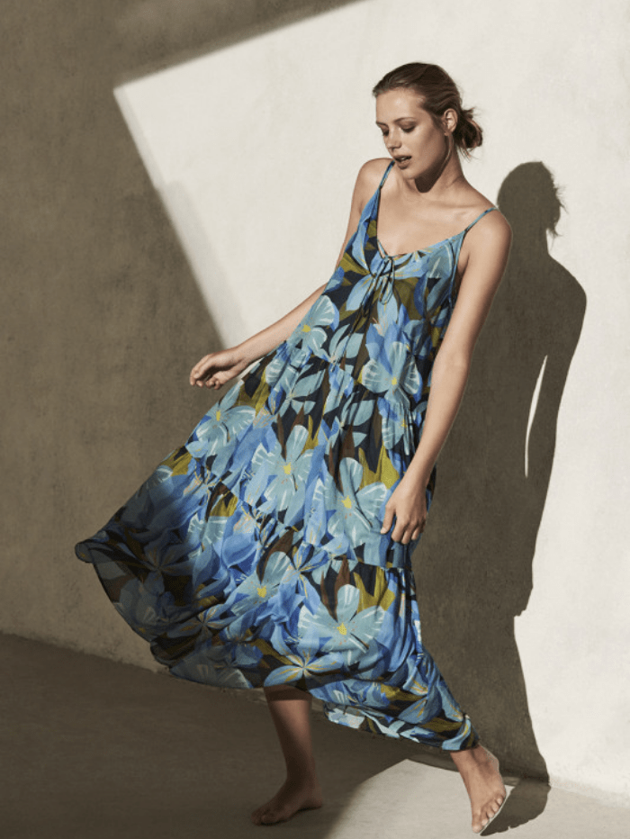 Luisa Cerano Dresses Luisa Cerano Boho Dress With Hawaii Print 738220/3255 izzi-of-baslow
