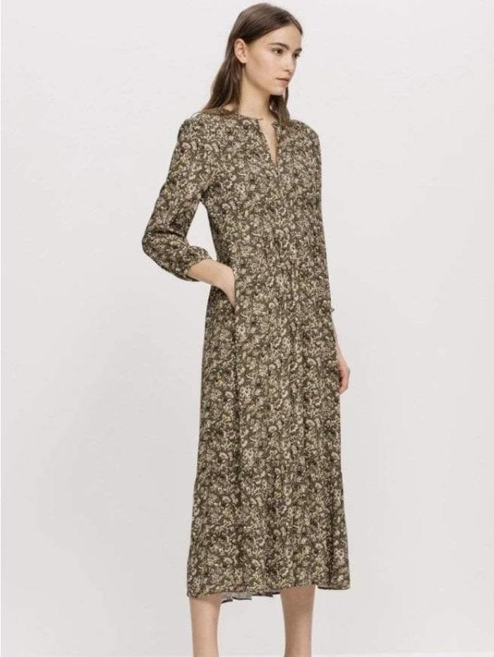 Luisa Cerano Dresses Luisa Cerano Olive Printed Dress 728162/2469 izzi-of-baslow