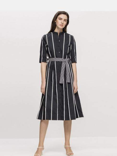 Luisa Cerano Dresses Luisa Cerano Stripe Shirt Dress Dark Blue and White 718124/2444 izzi-of-baslow