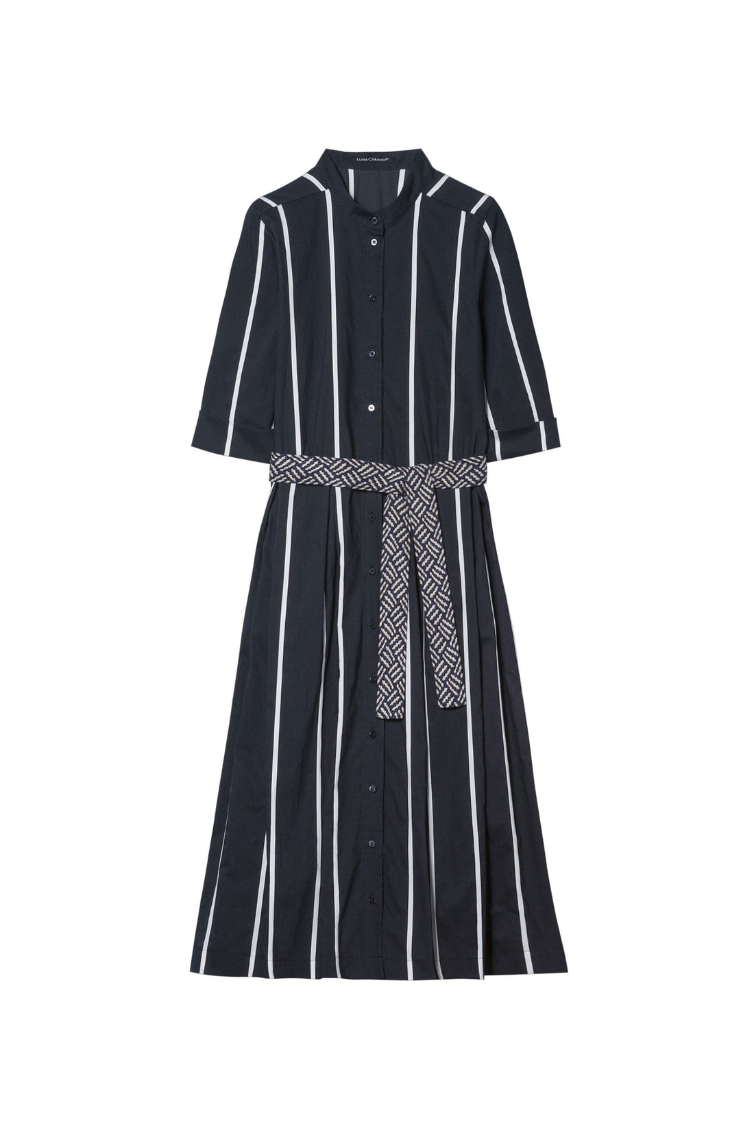 Luisa Cerano Dresses Luisa Cerano Stripe Shirt Dress Dark Blue and White 718124/2444 izzi-of-baslow