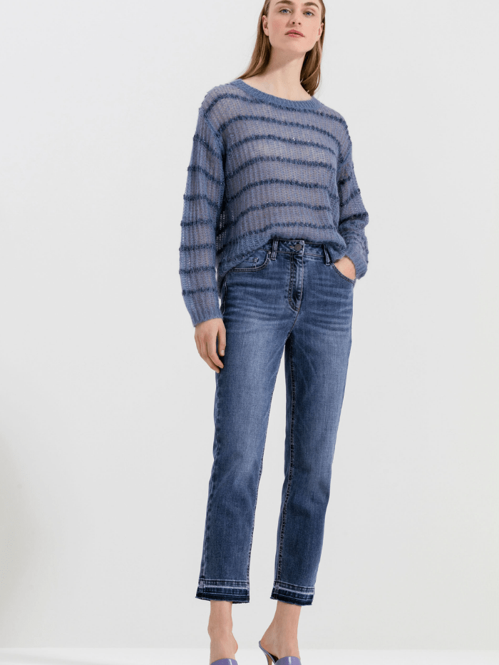 Luisa Cerano Jeans Luisa Cerano Straight Leg Blue Denim Jeans 658362 3324 0256 izzi-of-baslow