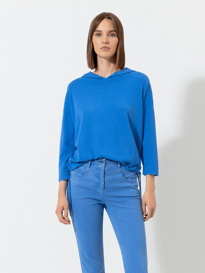 Luisa Cerano Knitwear Luisa Cerano Cornflower Hoodie 178231 5094 0423 izzi-of-baslow