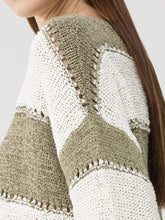 Luisa Cerano Knitwear Luisa Cerano Sage Green Striped Jumper 138876/5884 izzi-of-baslow