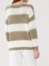 Luisa Cerano Knitwear Luisa Cerano Sage Green Striped Jumper 138876/5884 izzi-of-baslow