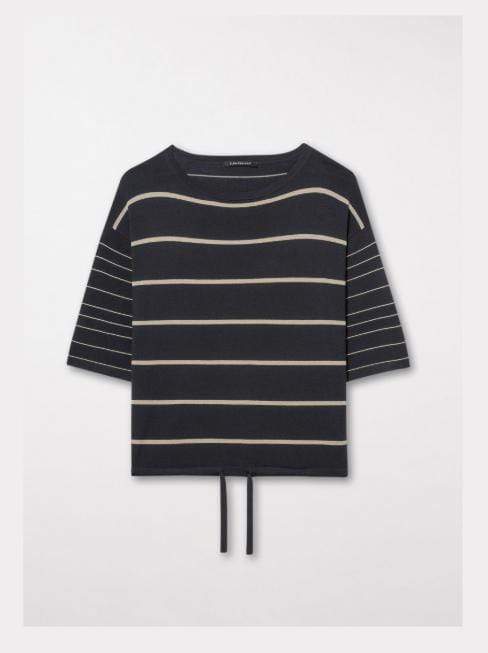 Luisa Cerano Knitwear Luisa Cerano Stripe Jumper With Waist Drawstring 118703/5876 izzi-of-baslow