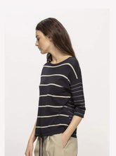 Luisa Cerano Knitwear Luisa Cerano Stripe Jumper With Waist Drawstring 118703/5876 izzi-of-baslow