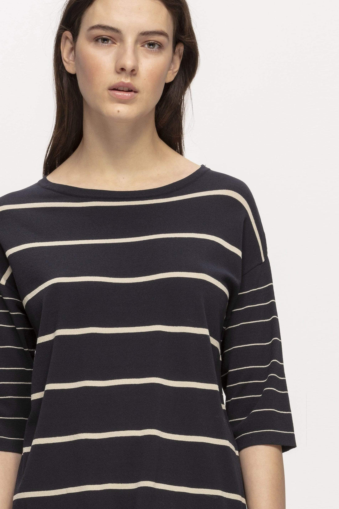 Luisa Cerano Knitwear Luisa Cerano Stripe Jumper With Waist Drawstring 118703/5876 izzi-of-baslow