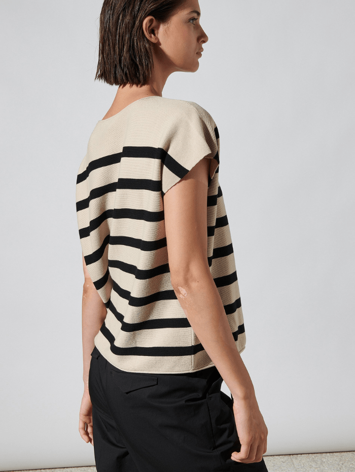 Luisa Cerano Striped Knitwear Top With Buttons 178261 5897 7131 izzi-of-baslow