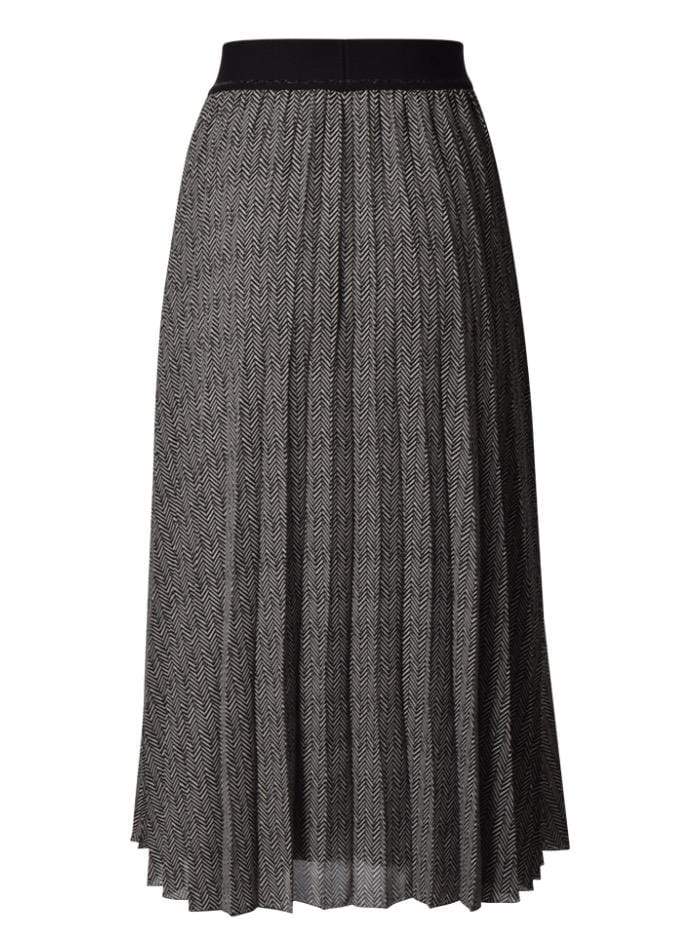 Luisa Cerano Skirt Luisa Cerano Black and Off White Pleated Skirt With Elasticated Waist 528254/3185 izzi-of-baslow
