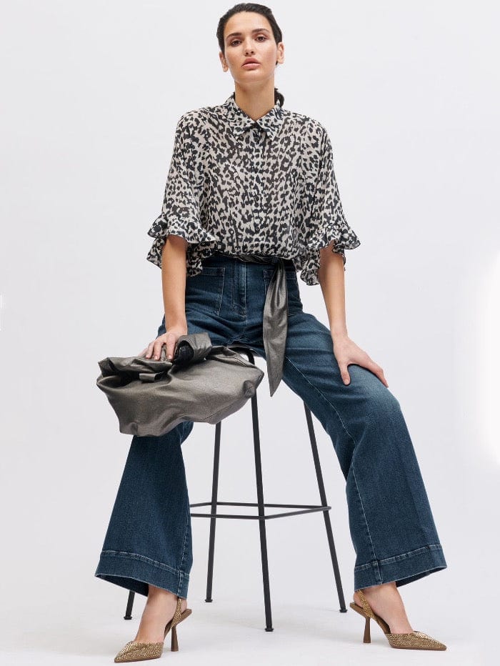 LUISA CERANO HALF SLEEVE FLOUNCE SHIRT