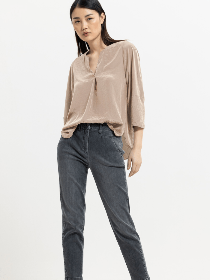 Luisa Cerano Tops Luisa Cerano Biege Sand Tunic Blouse 268278 1687 0421 izzi-of-baslow