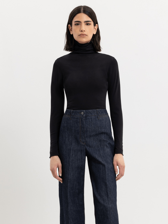 Luisa Cerano Tops Luisa Cerano Black Ribbed Turtle Neck Top 368850 7757 0001 izzi-of-baslow