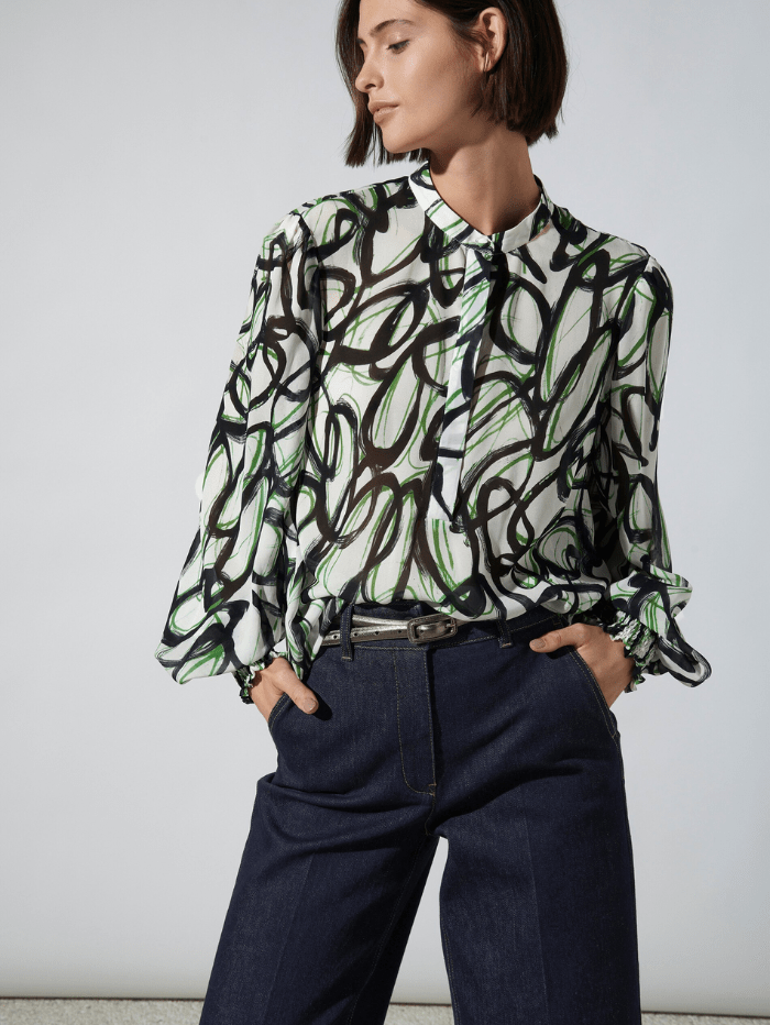 Luisa Cerano Tops Luisa Cerano Graphic Print Blouse 278342 3467 7010 izzi-of-baslow