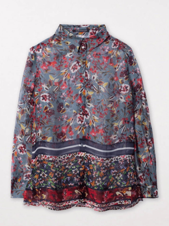 Luisa Cerano Tops Luisa Cerano Silk Floral Print Blouse 248355/3282 izzi-of-baslow