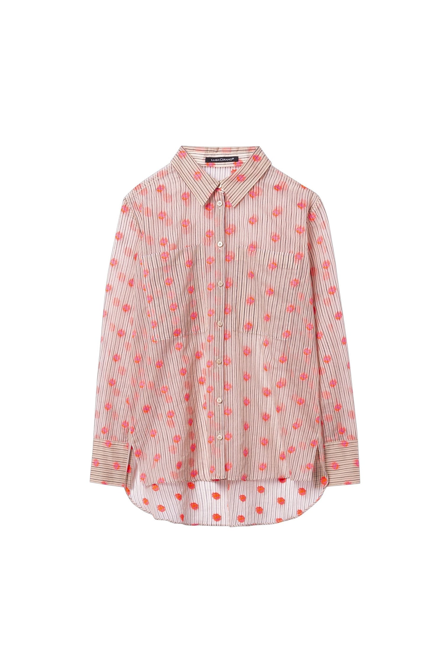 Luisa Cerano Tops Luisa Cerano Stripe Neon Dot Blouse 218183/2396 izzi-of-baslow