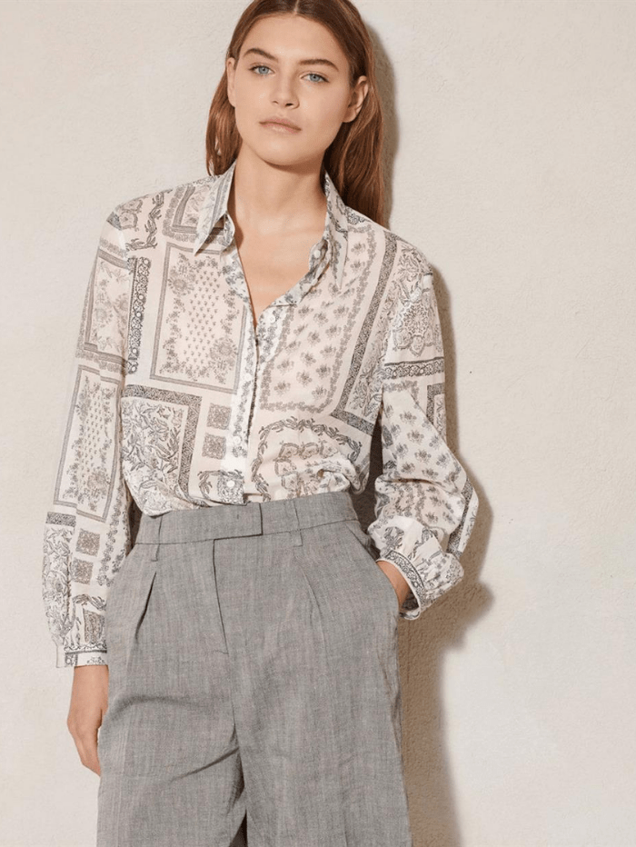 Luisa Cerano Tops Luisa Cerano White Printed Blouse 258433 3353 1031 izzi-of-baslow
